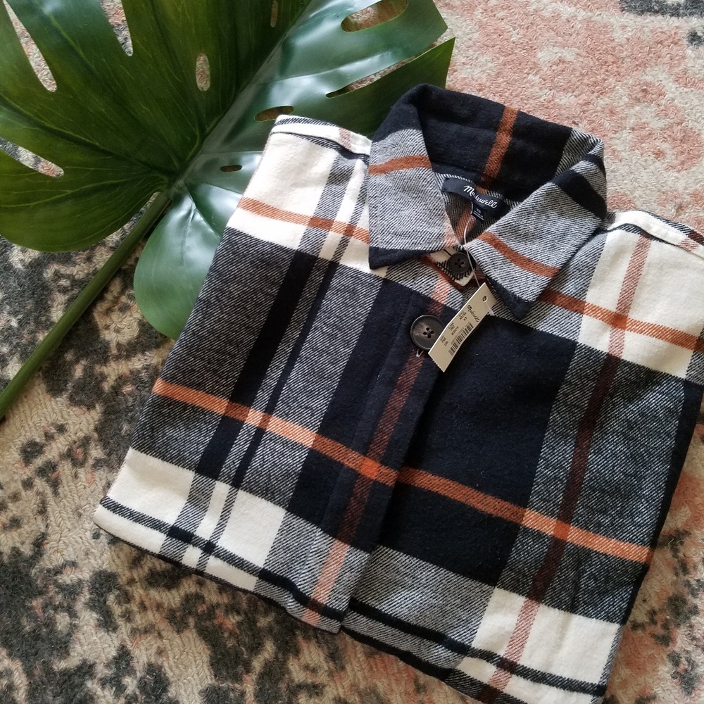 Madewell Bromley Flannel Shirt, size XXS, BNWT